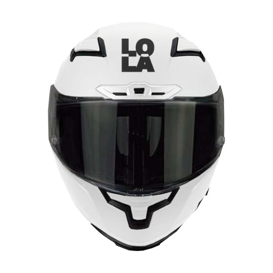 Casco Lola Helmets Nude Blanco Brillo, vista frontal