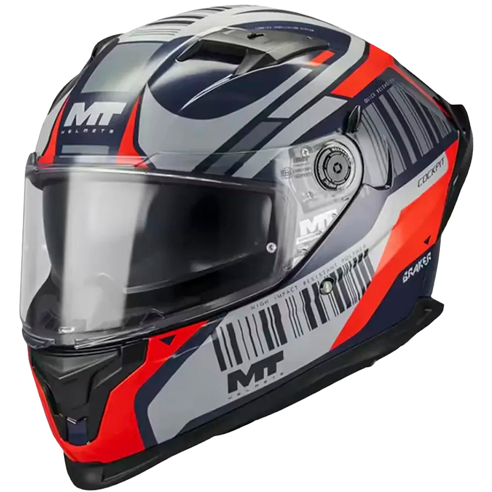Casco MT Helmets Braker SV Cockpit C5 Brillo