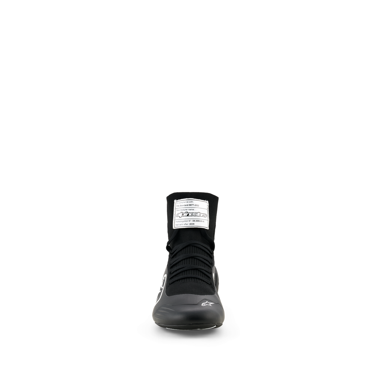 Zapatillas de Karting Alpinestars Supertech K FIA 8877-2022 Negro/Blanco, vista lateral exterior