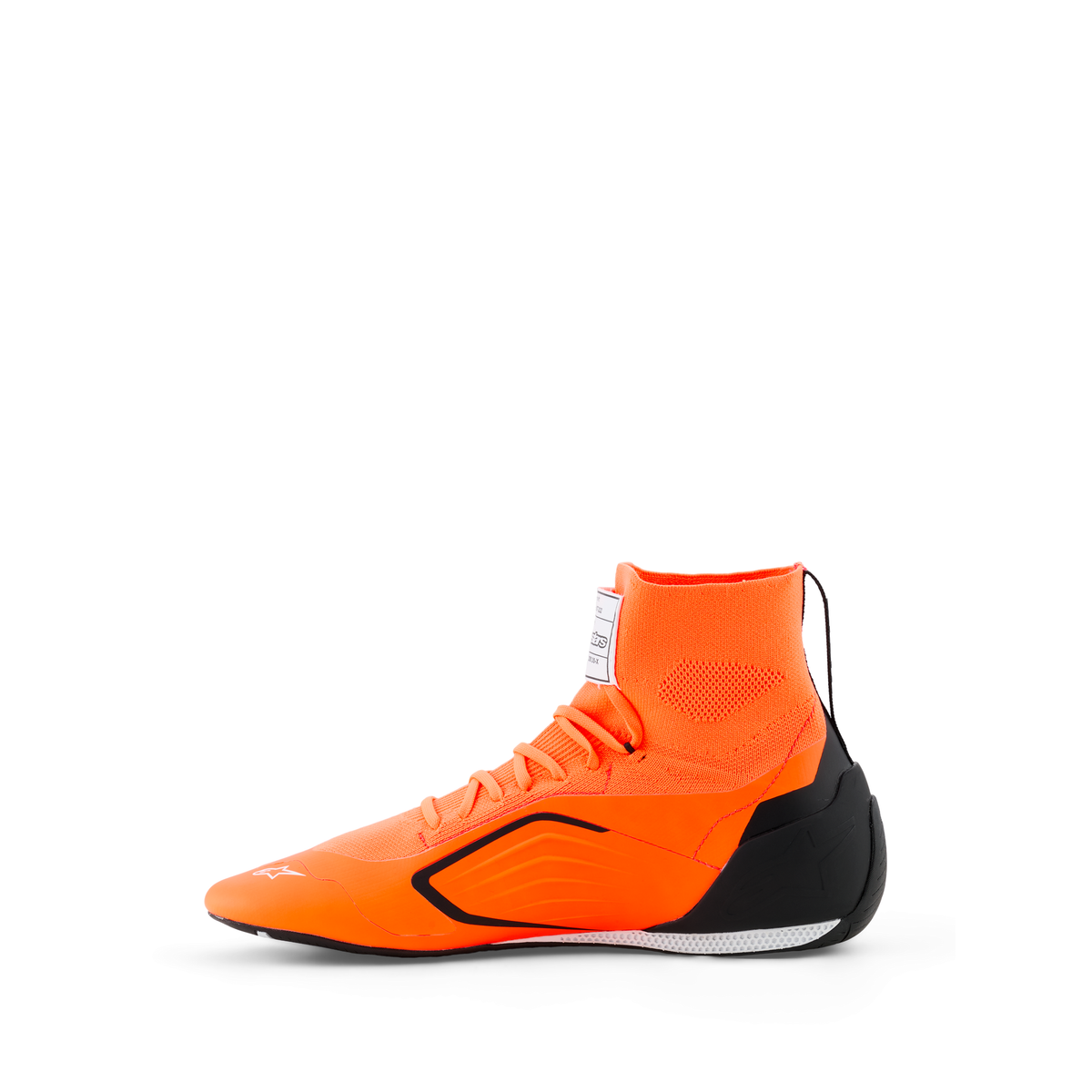 Zapatillas de Karting Alpinestars Supertech K FIA 8877-2022 Naranja Flúo/Negro/Blanco, vista lateral interior