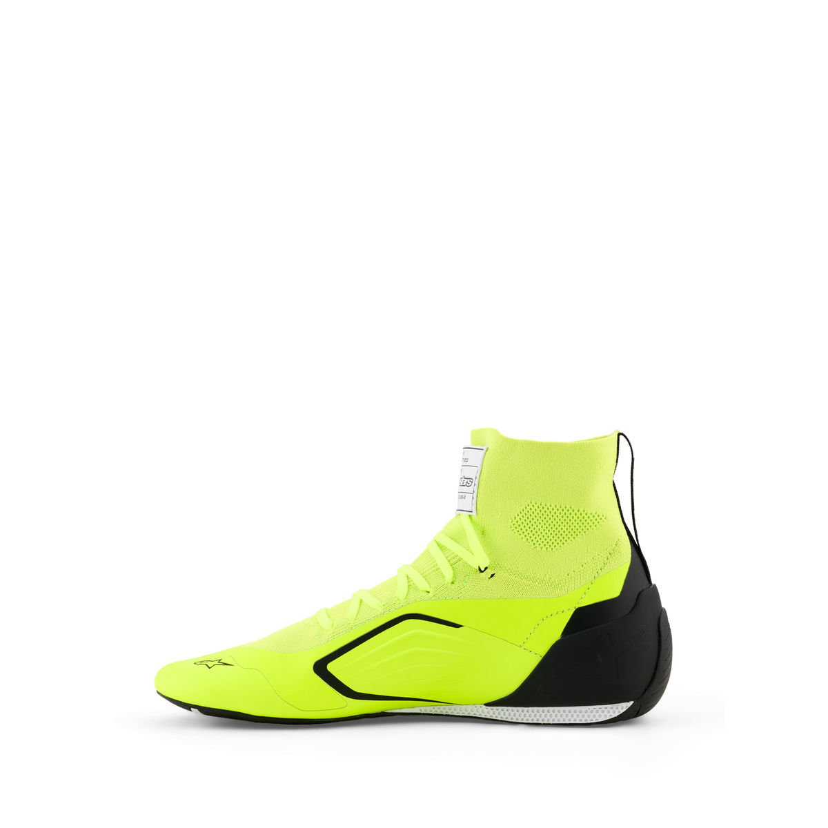 Zapatillas de Karting Alpinestars Supertech K FIA 8877-2022 Amarillo Flúo/Negro/Blanco, vista lateral interior
