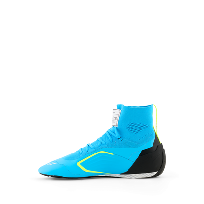 Zapatillas de Karting Alpinestars Supertech K FIA 8877-2022 Celeste/Negro/Blanco/Amarillo Flúo, vista lateral interior
