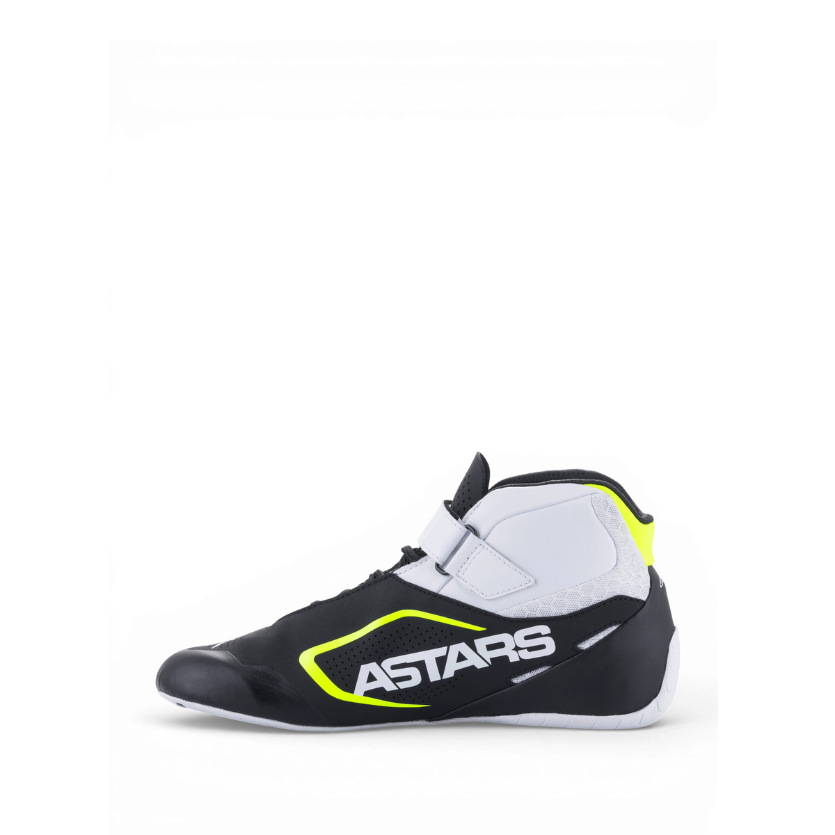 Zapatillas de Karting Alpinestars Tech-1 K V2 Negro/Blanco/Amarillo Flúo, vista lateral interior