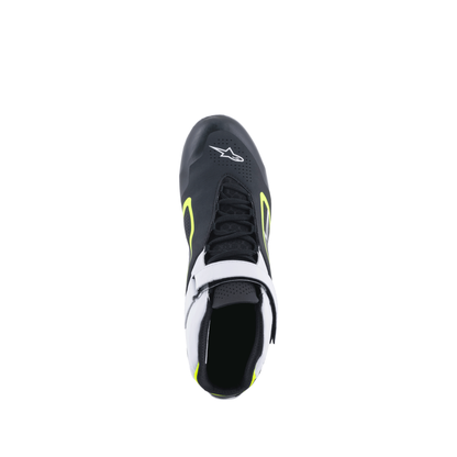 Zapatillas de Karting Alpinestars Tech-1 K V2 Negro/Blanco/Amarillo Flúo, vista trasera