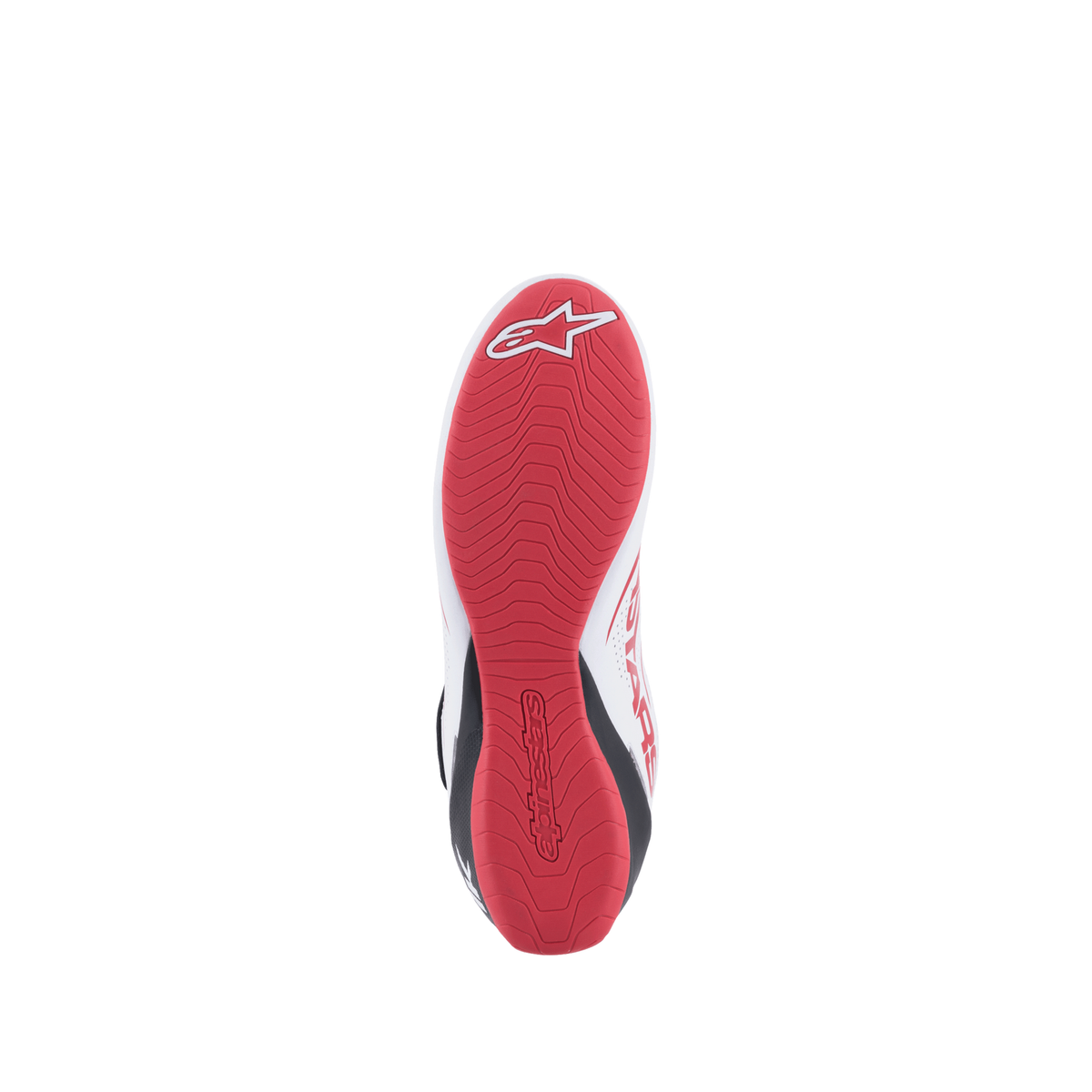 Zapatillas de Karting Alpinestars Tech-1 K V2 Blanco/Negro/Rojo, suela