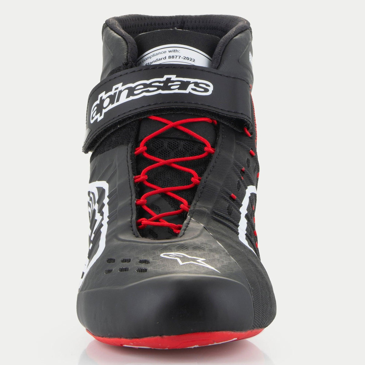 Zapatillas de Karting Alpinestars Tech-1 KX V3 FIA 8877-2022 Negro/Blanco/Rojo, vista lateral exterior