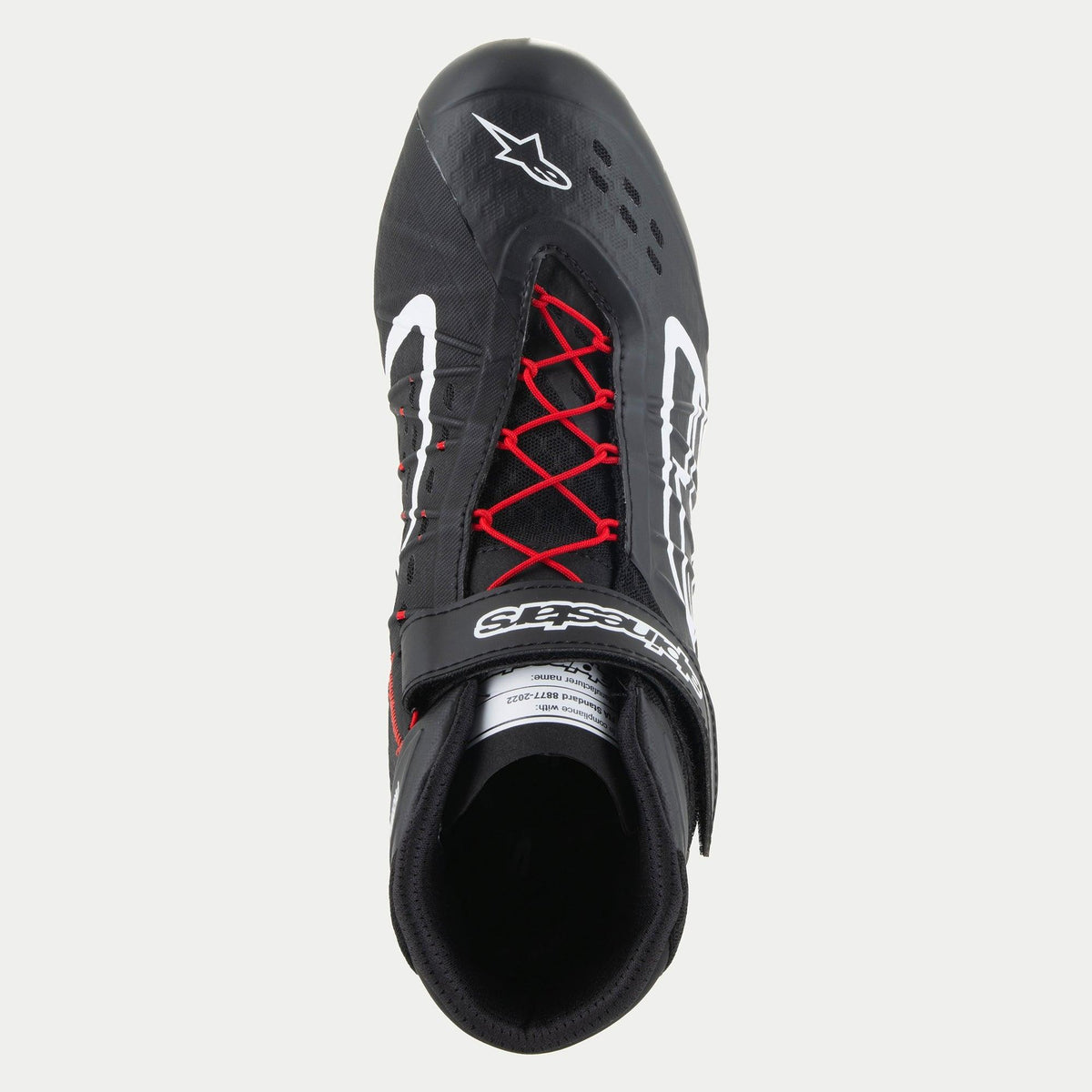 Zapatillas de Karting Alpinestars Tech-1 KX V3 FIA 8877-2022 Negro/Blanco/Rojo, vista trasera
