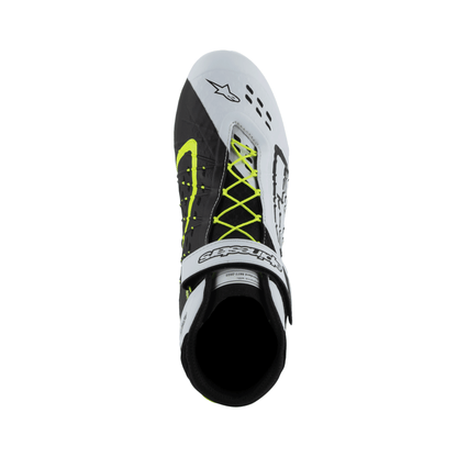 Zapatillas de Karting Alpinestars Tech-1 KX V3 FIA 8877-2022 Negro/Blanco/Amarillo Flúo, vista trasera