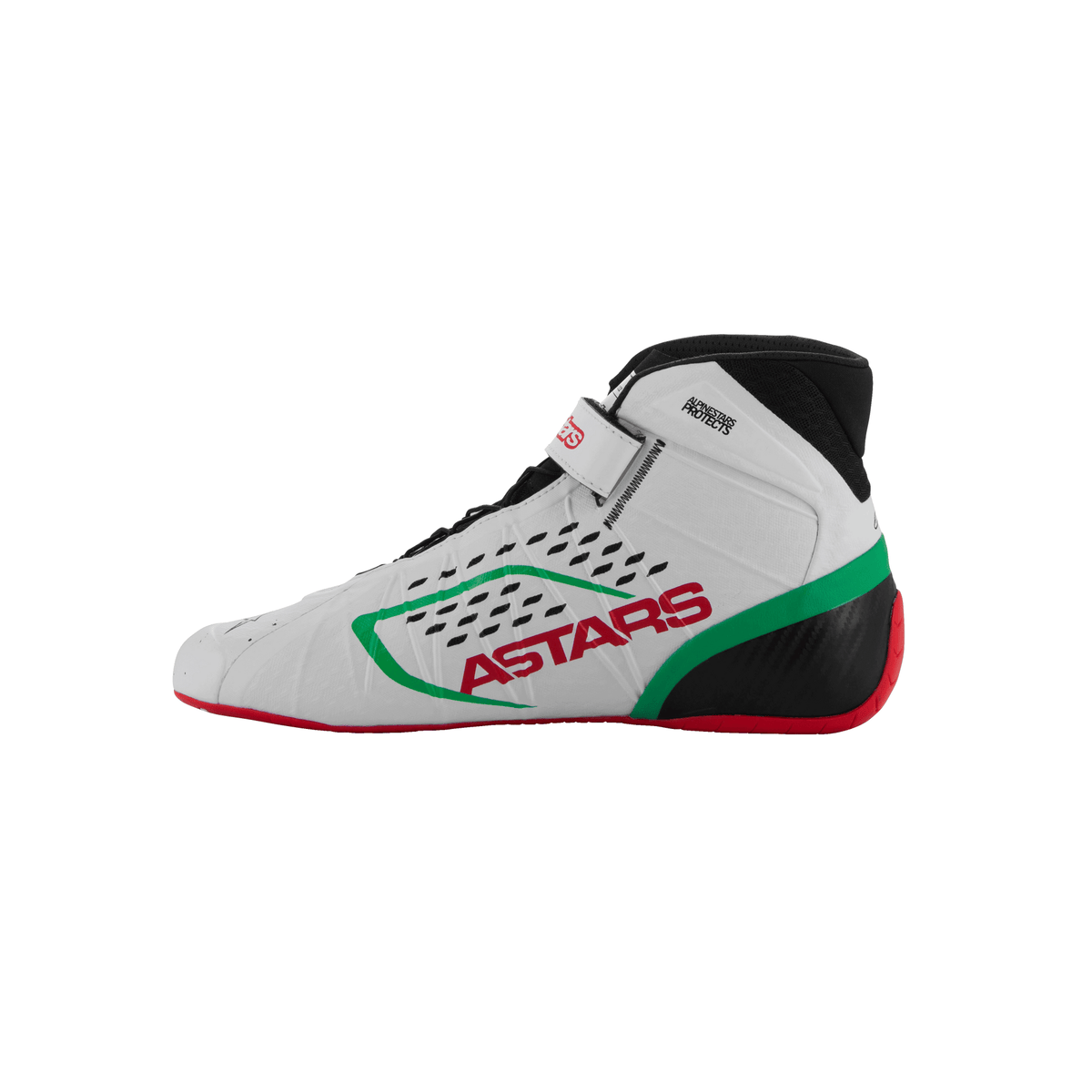 Zapatillas de Karting Alpinestars Tech-1 KX V3 FIA 8877-2022 Blanco/Verde/Rojo, vista lateral interior