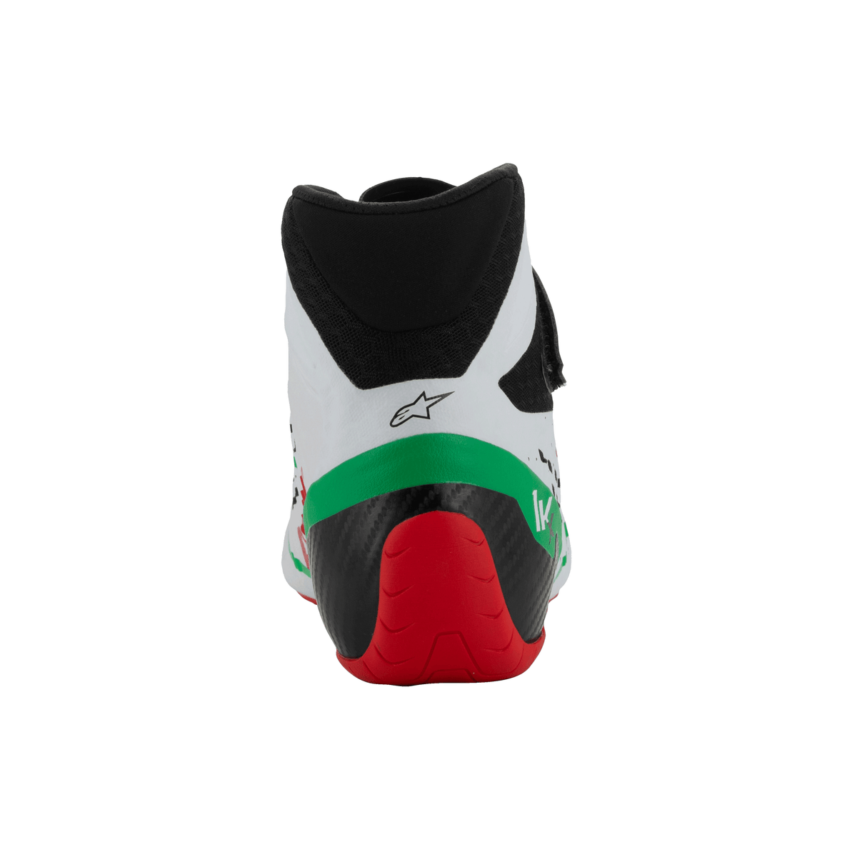 Zapatillas de Karting Alpinestars Tech-1 KX V3 FIA 8877-2022 Blanco/Verde/Rojo, vista superior