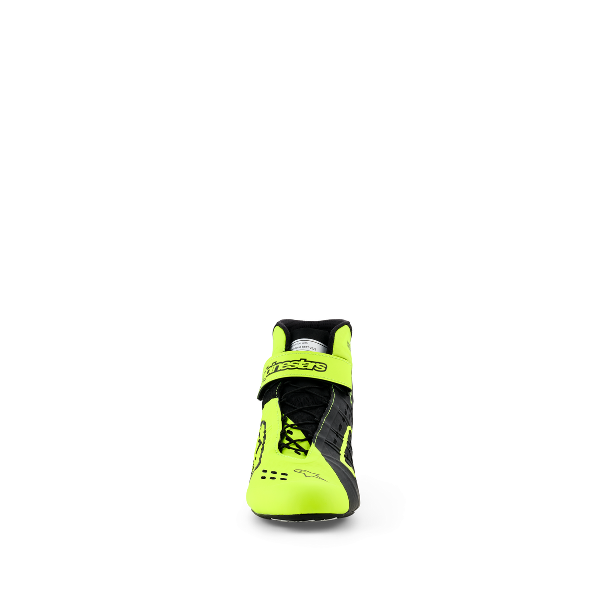 Zapatillas de Karting Alpinestars Tech-1 KX V3 FIA 8877-2022 Negro/Amarillo Flúo, vista lateral exterior