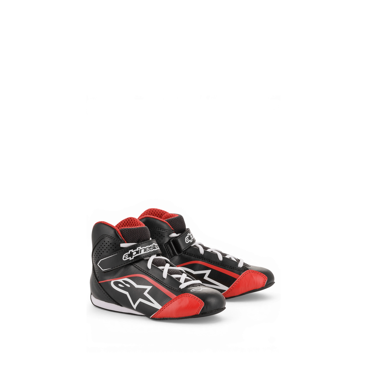 Zapatillas de Karting Infantiles Alpinestars Tech-1 K S Negro/Blanco/Rojo, vista frontal