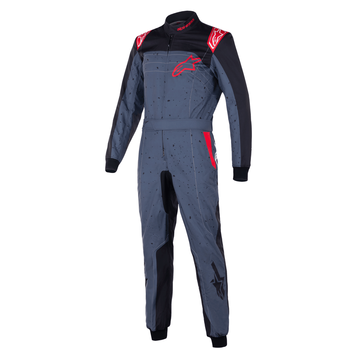 Traje de Karting Alpinestars KMX-9 V3 Graphic 6 FIA 8877-2022 Antracita/Negro/Rojo, vista frontal