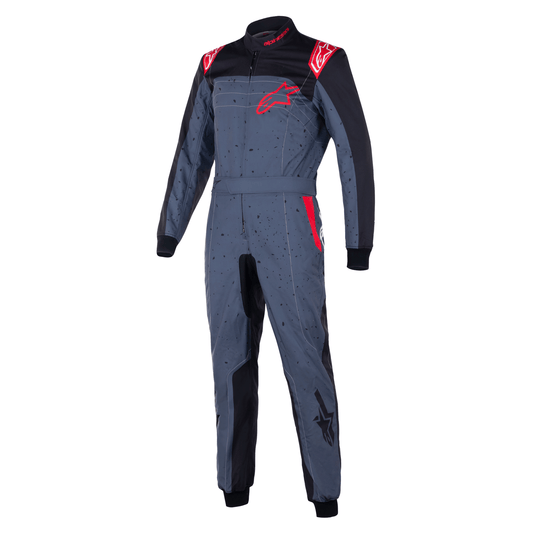 Traje de Karting Alpinestars KMX-9 V3 Graphic 6 FIA 8877-2022 Antracita/Negro/Rojo, vista frontal