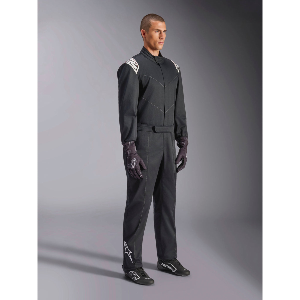 Traje de Karting Alpinestars Kart Indoor V2 Negro, vista lateral delantera