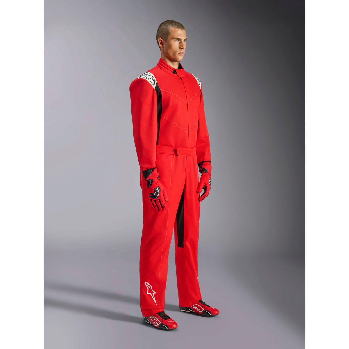 Traje de Karting Alpinestars Kart Indoor V2 Rojo, vista lateral delantera