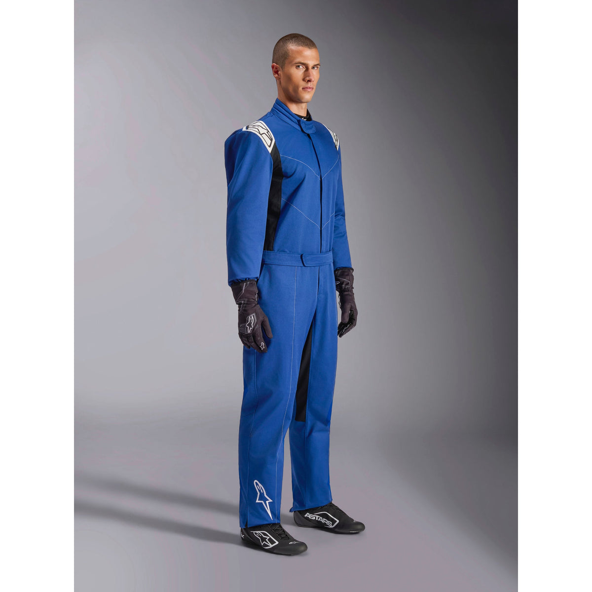 Traje de Karting Alpinestars Kart Indoor V2 Azul, vista lateral delantera