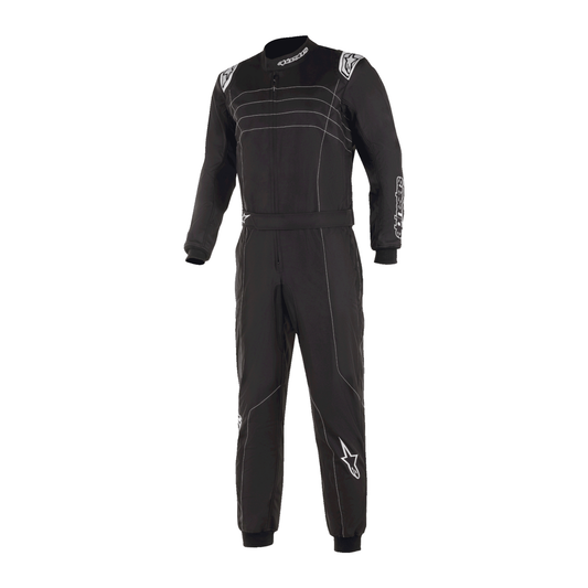 Traje de Karting Alpinestars KMX-9 V3 FIA 8877-2022 Negro/Blanco, vista frontal