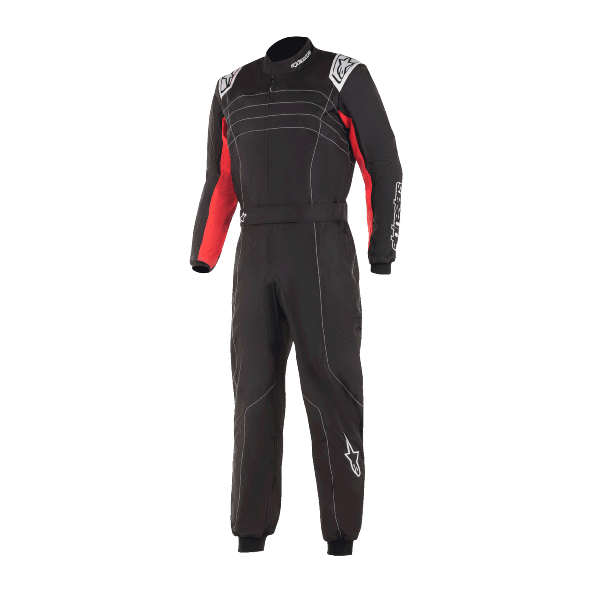Traje de Karting Alpinestars KMX-9 V3 FIA 8877-2022 Negro/Rojo/Blanco, vista frontal