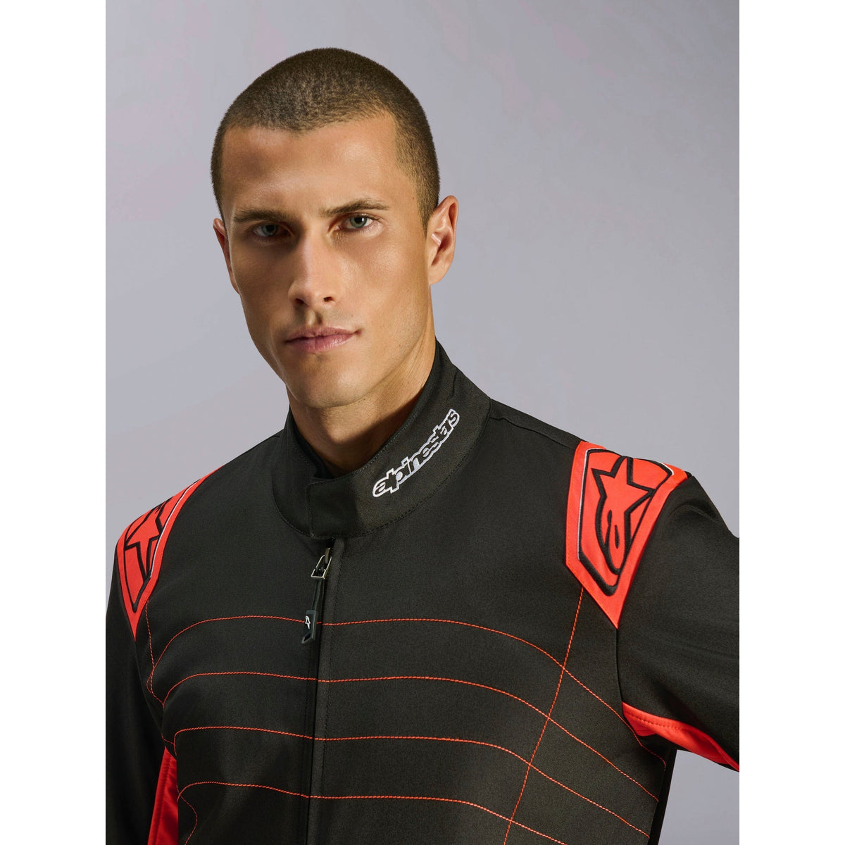 Traje de Karting Alpinestars KMX-9 V3 FIA 8877-2022 Negro/Rojo Flúo, detalle