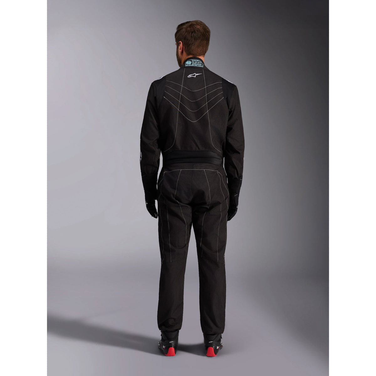 Traje de Karting Alpinestars KMX-9 V3 FIA 8877-2022 Negro/Blanco, vista trasera