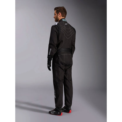 Traje de Karting Alpinestars KMX-9 V3 FIA 8877-2022 Negro/Blanco, vista lateral trasera