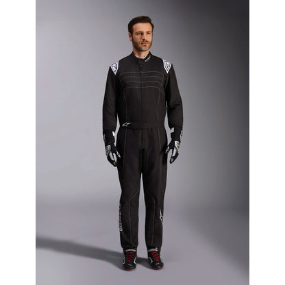 Traje de Karting Alpinestars KMX-9 V3 FIA 8877-2022 Negro/Blanco, vista frontal