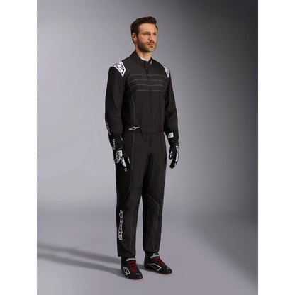 Traje de Karting Alpinestars KMX-9 V3 FIA 8877-2022 Negro/Blanco, vista lateral delantera