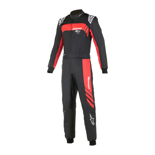 Traje de Karting Alpinestars KMX-9 V3 Graphic 3 FIA 8877-2022 Negro/Rojo, vista frontal