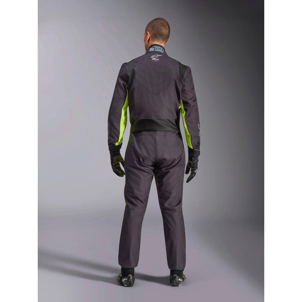 Traje de Karting Alpinestars KMX-9 V3 Graphic 3 FIA 8877-2022 Negro/Amarillo Flúo, vista trasera