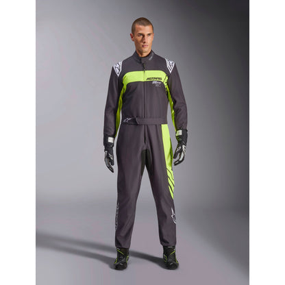 Traje de Karting Alpinestars KMX-9 V3 Graphic 3 FIA 8877-2022 Negro/Amarillo Flúo, vista frontal