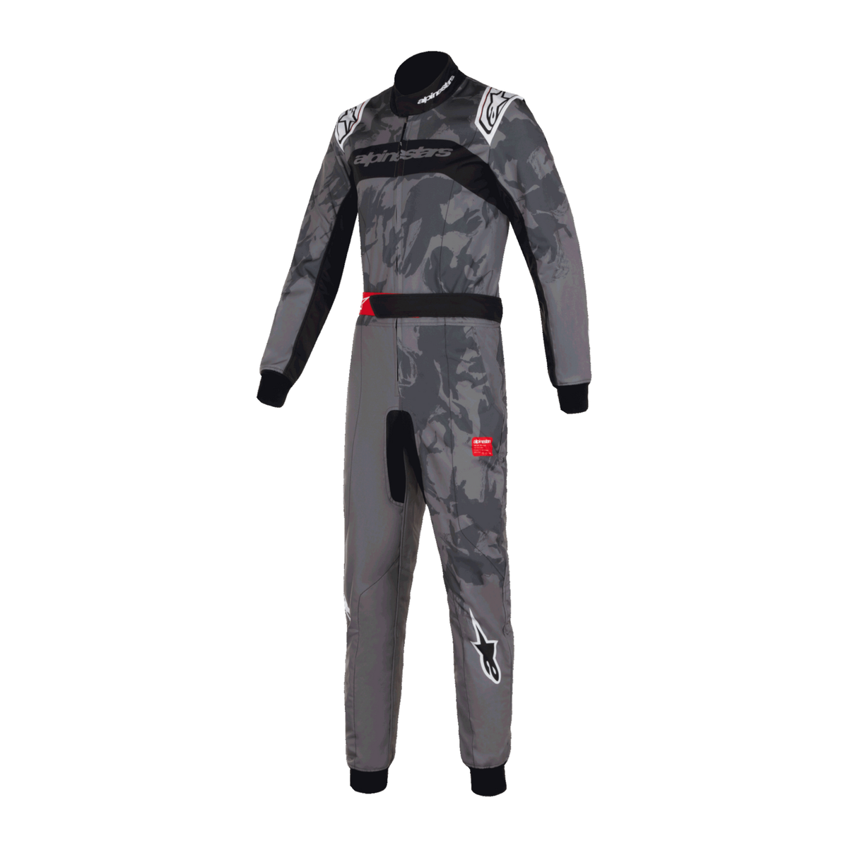 Traje de Karting Alpinestars KMX-9 V3 Graphic 5 FIA 8877-2022 Gris Oscuro/Negro, vista frontal