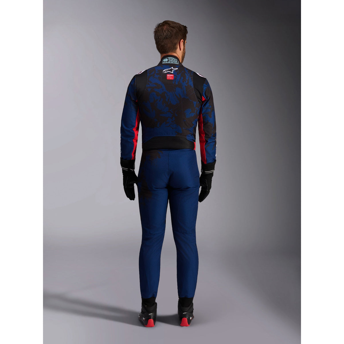 Traje de Karting Alpinestars KMX-9 V3 Graphic 5 FIA 8877-2022 Navy/Rojo, vista trasera