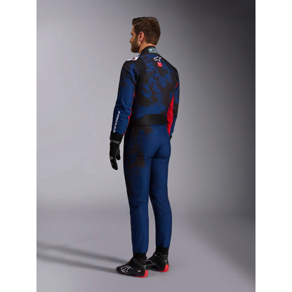 Traje de Karting Alpinestars KMX-9 V3 Graphic 5 FIA 8877-2022 Navy/Rojo, vista lateral trasera