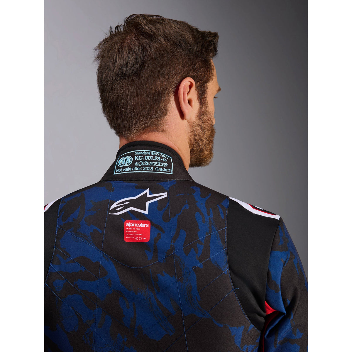 Traje de Karting Alpinestars KMX-9 V3 Graphic 5 FIA 8877-2022 Navy/Rojo, detalle