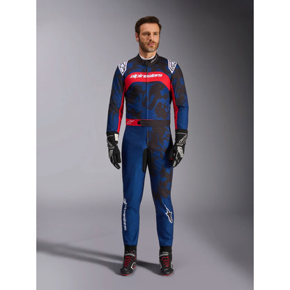 Traje de Karting Alpinestars KMX-9 V3 Graphic 5 FIA 8877-2022 Navy/Rojo, vista frontal