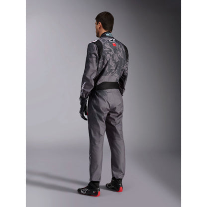Traje de Karting Alpinestars KMX-9 V3 Graphic 5 FIA 8877-2022 Gris Oscuro/Negro, vista lateral trasera