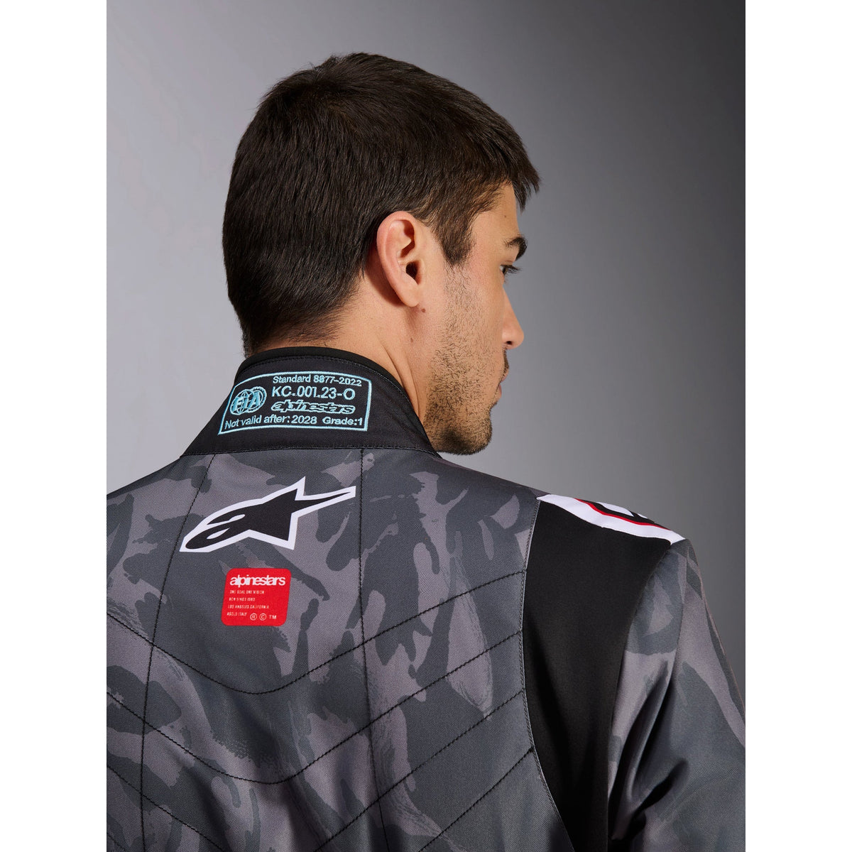 Traje de Karting Alpinestars KMX-9 V3 Graphic 5 FIA 8877-2022 Gris Oscuro/Negro, detalle