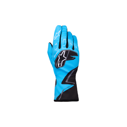 Guantes de Karting Infantiles Alpinestars Tech-1 K Race S V2 Graphic 1 Cian/Negro/Blanco, vista frontal