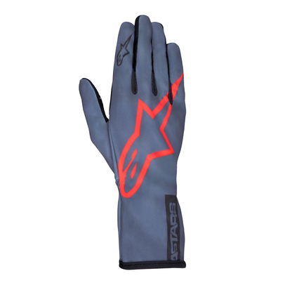 Guantes de Karting Alpinestars Tech-1 K Race V2 Pure Asfalto/Rojo/Carbón, vista frontal