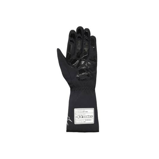 Guantes de Karting Impermeables Infantiles Alpinestars Tempest V3 S FIA 8877-2022 Negro/Verde Flúo, vista trasera