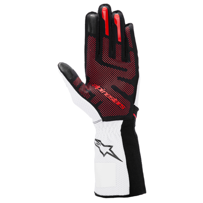Guantes de Karting Alpinestars Tech-1 KX V4 FIA 8877-2022 Negro/Blanco/Rojo, vista trasera