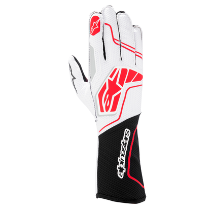 Guantes de Karting Alpinestars Tech-1 KX V4 FIA 8877-2022 Negro/Blanco/Rojo, vista frontal