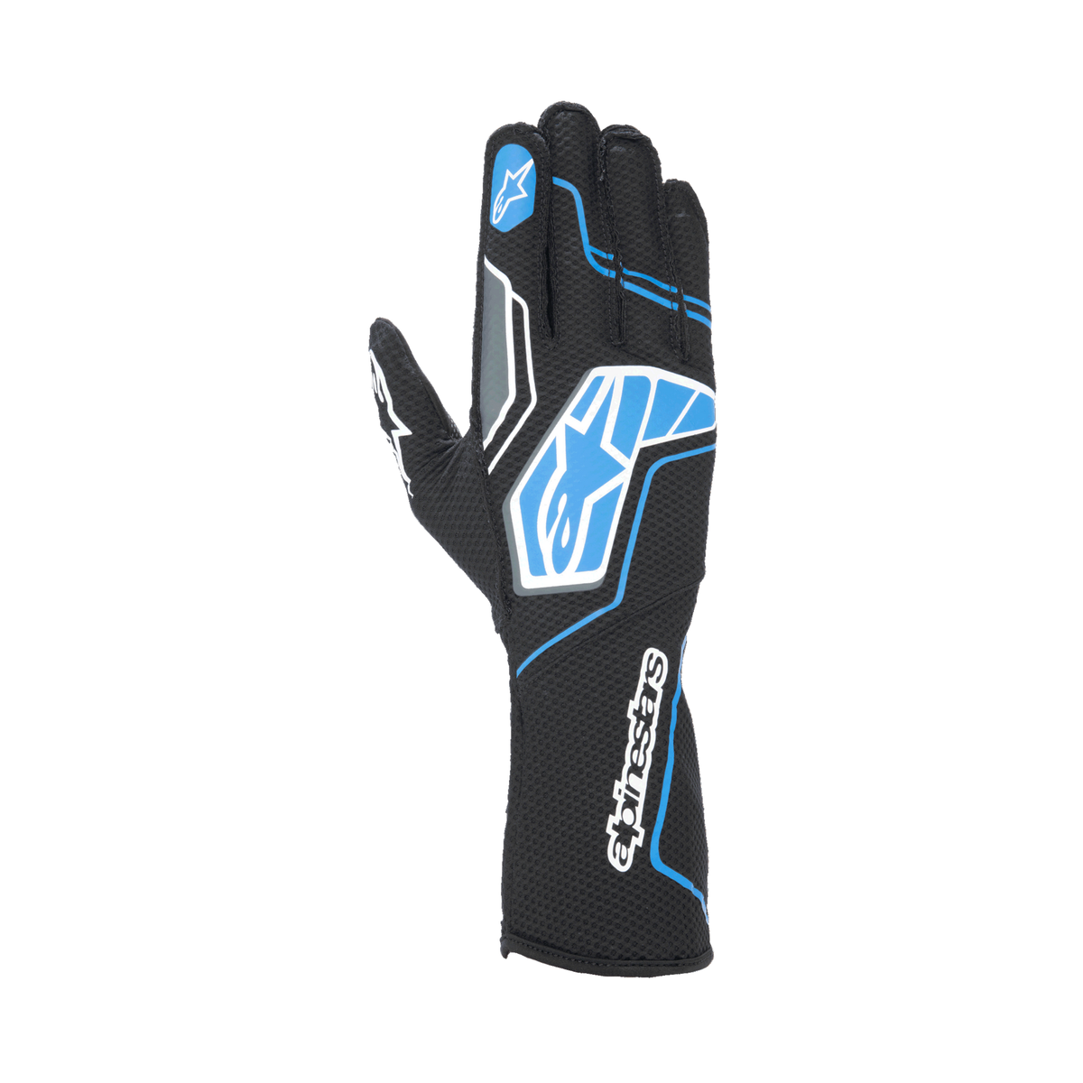 Guantes de Karting Alpinestars Tech-1 KX V4 FIA 8877-2022 Negro/Azul, vista frontal