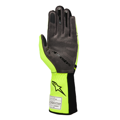 Guantes de Karting Alpinestars Tech-1 KX V4 FIA 8877-2022 Amarillo Flúo/Negro, vista trasera