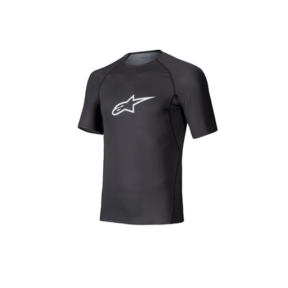 Remera Técnica de Karting Alpinestars Tech KX Top Manga Corta Negro, vista frontal
