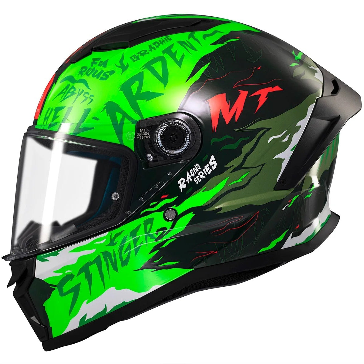 Casco integral MT Stinger 2 Ardent C6 Fluor Brillo