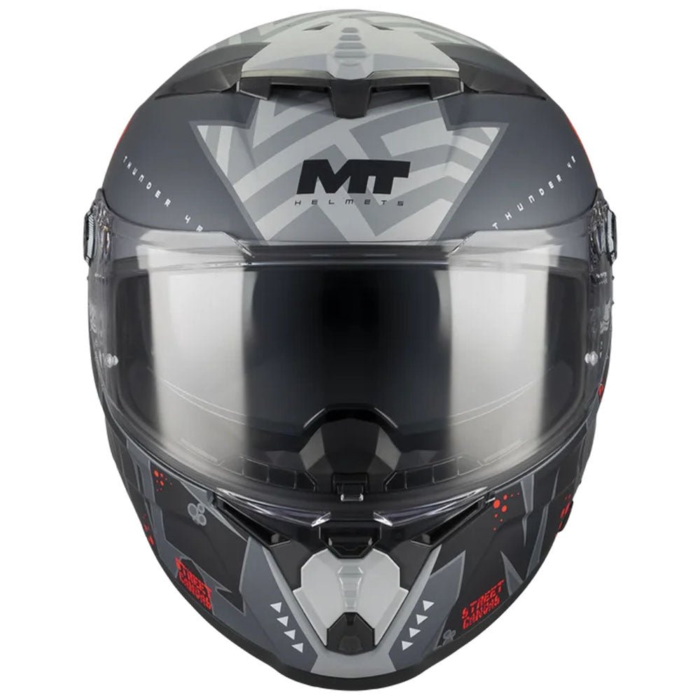 Casco MT Helmets Thunder 4 R SV Canvas Gris/Negro/Rojo mate (C5), vista 3