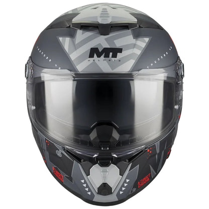 Casco MT Helmets Thunder 4 R SV Canvas Gris/Negro/Rojo mate (C5), vista 3