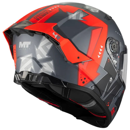 Casco MT Helmets Thunder 4 R SV Canvas Gris/Negro/Rojo mate (C5), vista 4